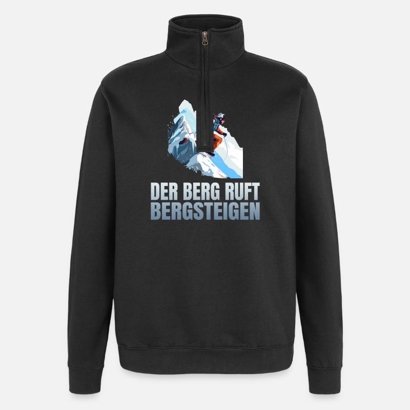 Der Berg ruft - Quarter-Zip-Sweatshirt - Schwarz