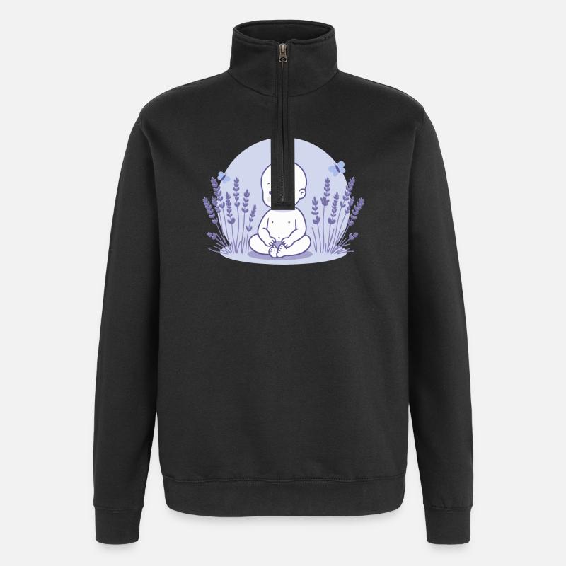 Baby im Lavendel - Quarter-Zip-Sweatshirt - Schwarz