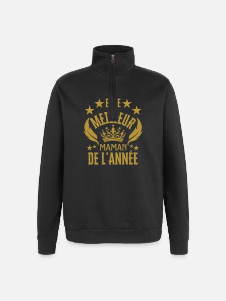 Beste Mutter des Jahres - Quarter-Zip-Sweatshirt - Schwarz
