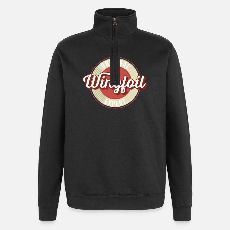 Wingfoil Label - Quarter-Zip Sweatshirt - black