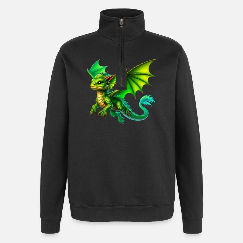 Dragon - Sweat à zip 1/4 - noir