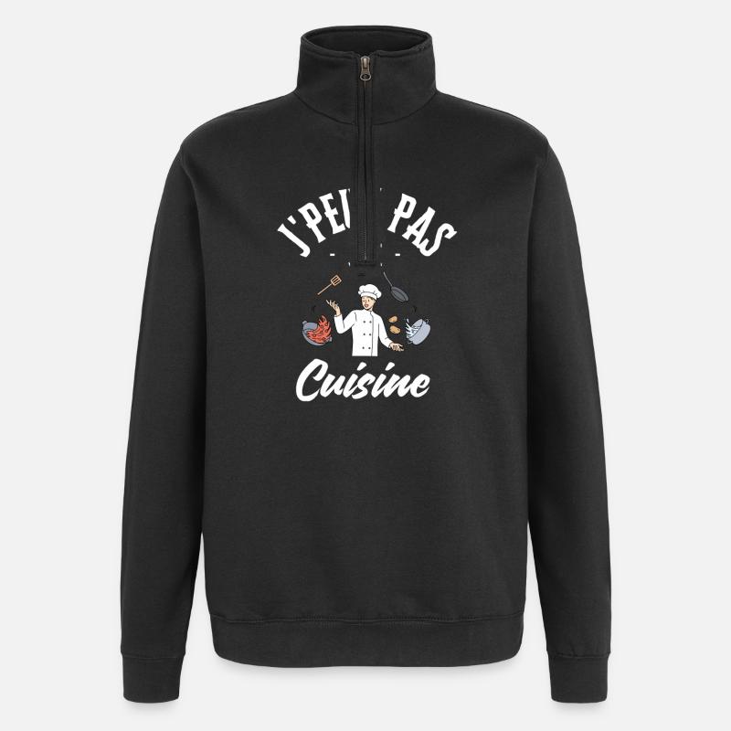J'peux pas j’ai Cuisine - Sweat à zip 1/4 - noir