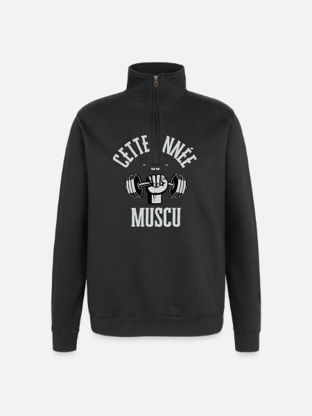 This year go muscu - Quarter-Zip Sweatshirt - black
