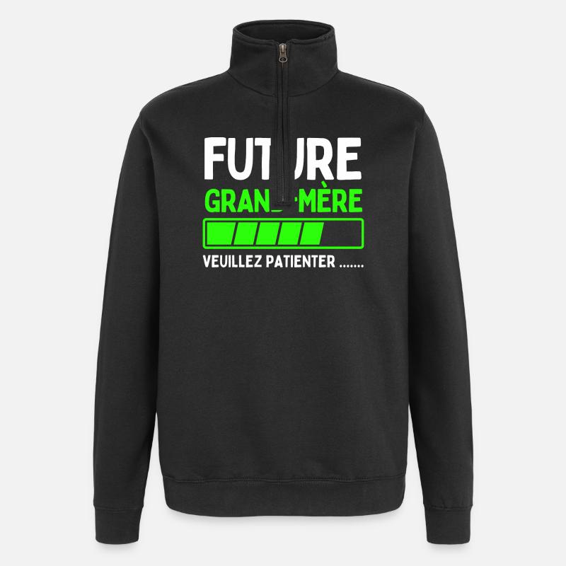 Werdende Großmutter - Quarter-Zip-Sweatshirt - Schwarz