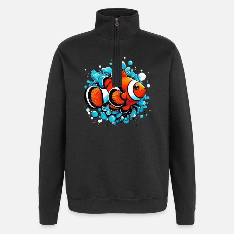 Clownfisch - Quarter-Zip-Sweatshirt - Schwarz