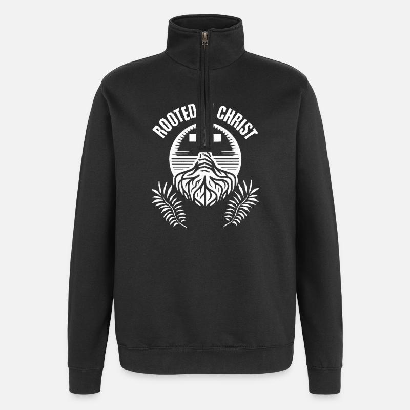 Wurzeln im Glauben - Quarter-Zip-Sweatshirt - Schwarz
