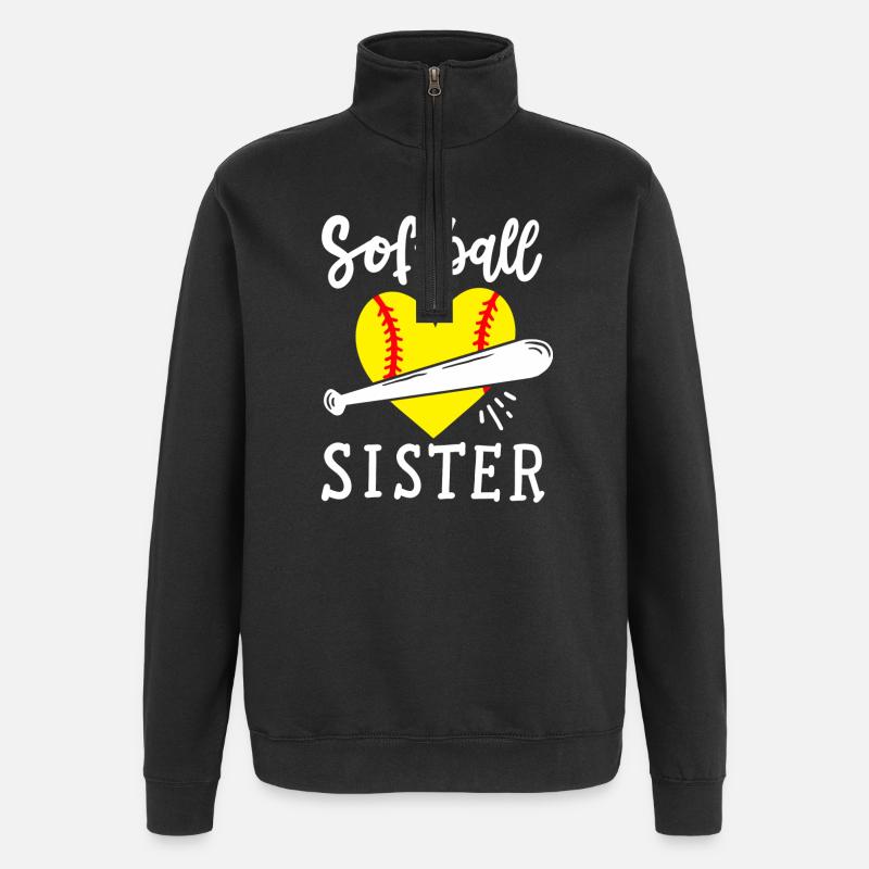 Softball Schwester - Quarter-Zip-Sweatshirt - Schwarz