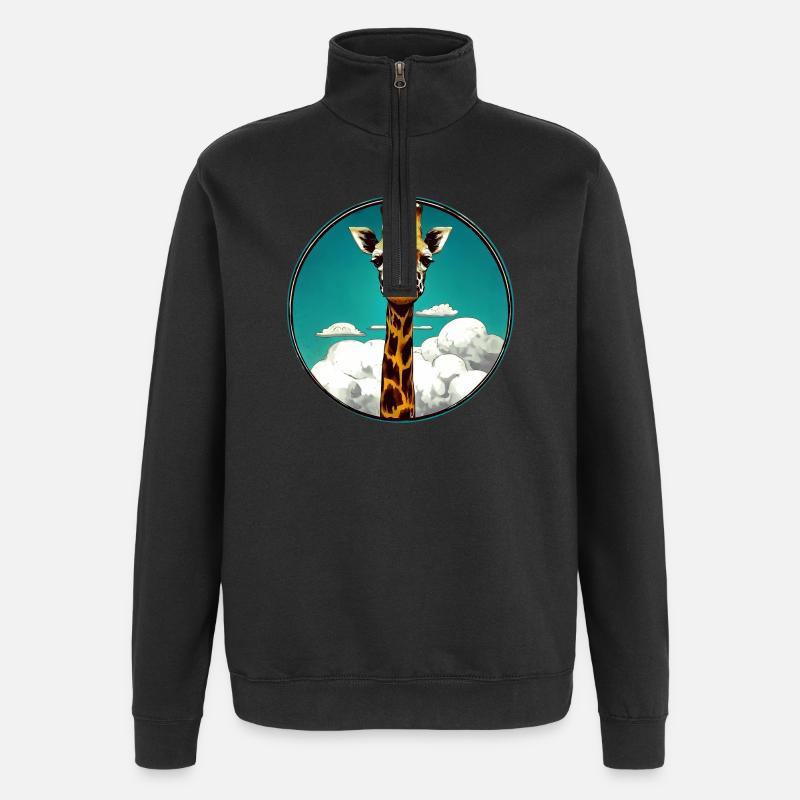Giraffe - Quarter-Zip Sweatshirt - black