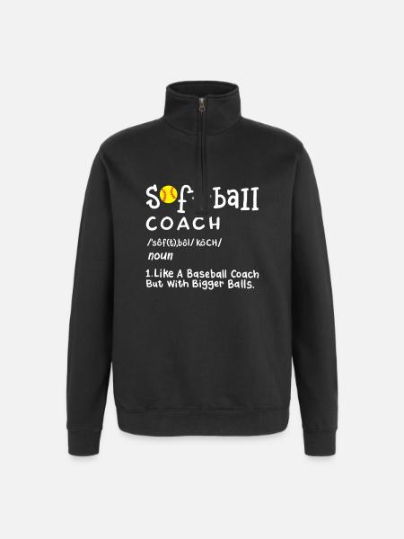 Softball Trainer - Quarter-Zip-Sweatshirt - Schwarz