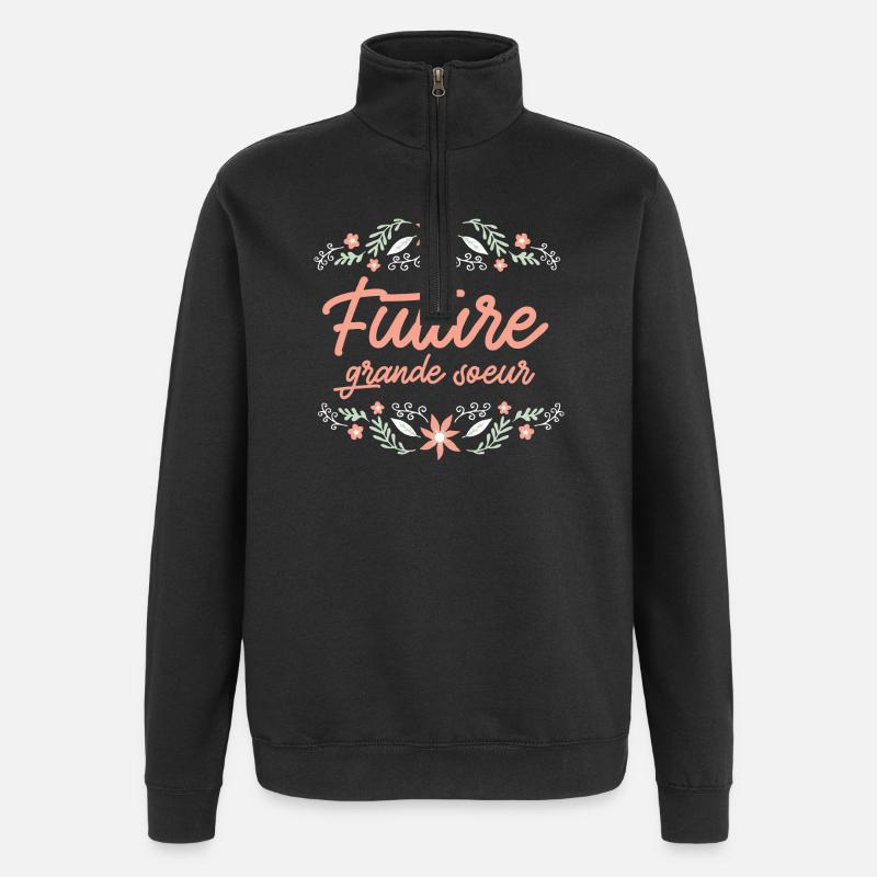 Die zukünftige große Schwester - Quarter-Zip-Sweatshirt - Schwarz