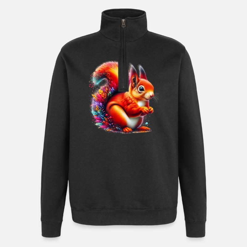 Squirrel - Quarter-Zip Sweatshirt - black