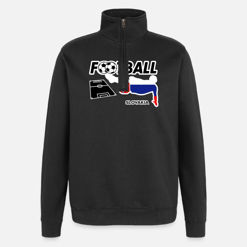 Fußball Fieber Slowakei - Quarter-Zip-Sweatshirt - Schwarz