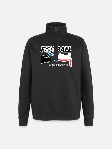 Fußball Fieber Tschechien - Quarter-Zip-Sweatshirt - Schwarz