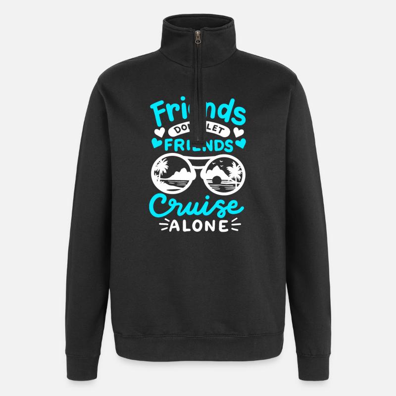 Kreuzfahrt mit Freunden - Quarter-Zip-Sweatshirt - Schwarz
