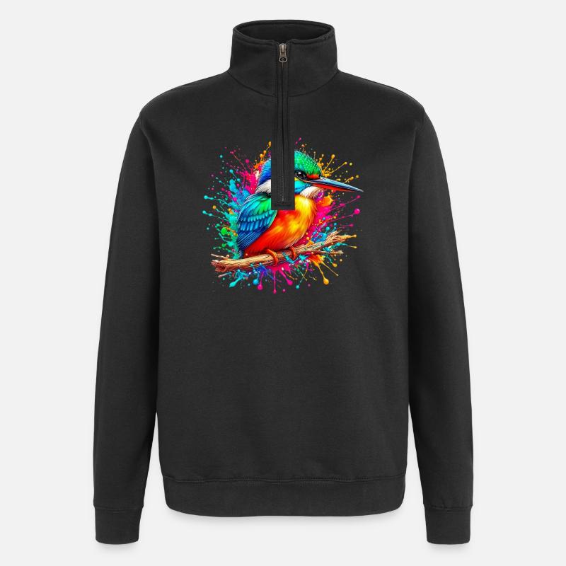 Eisvogel - Quarter-Zip-Sweatshirt - Schwarz