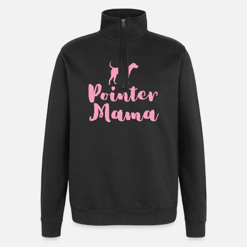 Allemand Pointer Maman Pointer Mama - Sweat à zip 1/4 - noir