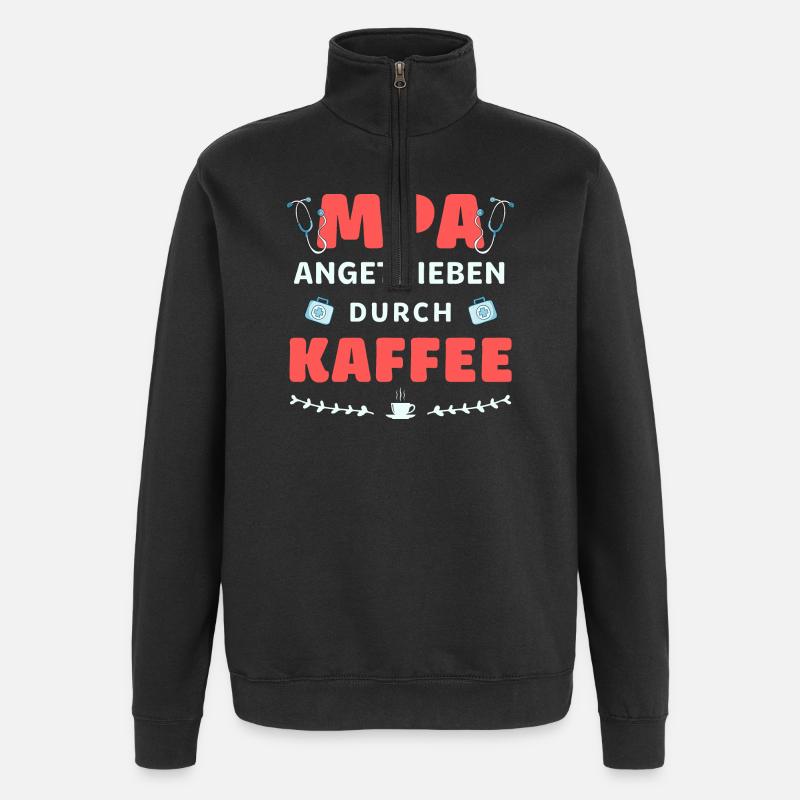 MPA powered by coffee - Quarter-Zip Sweatshirt - black