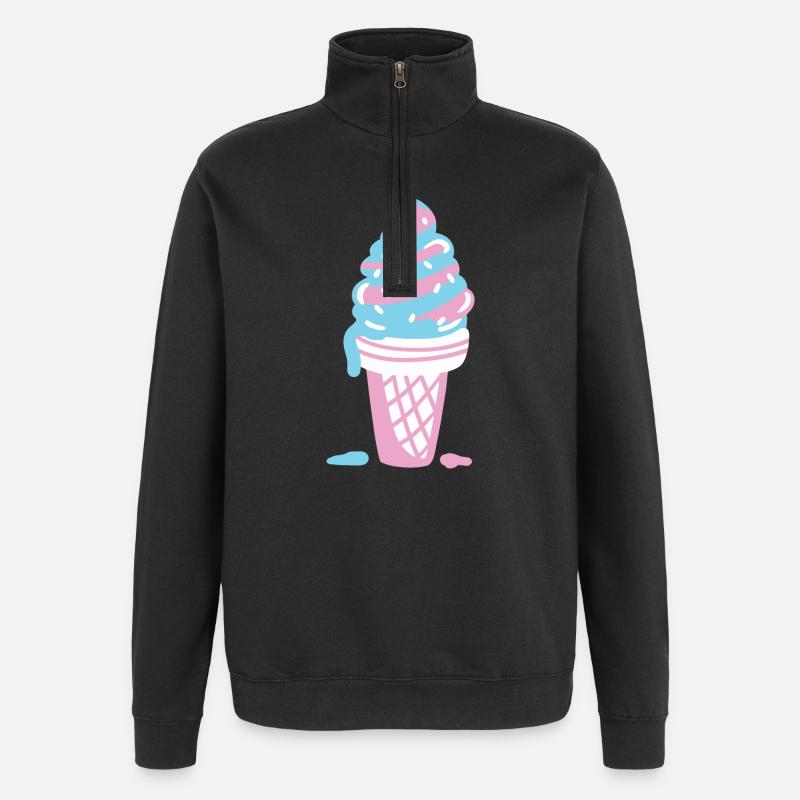 Eis Eiscreme - Quarter-Zip-Sweatshirt - Schwarz