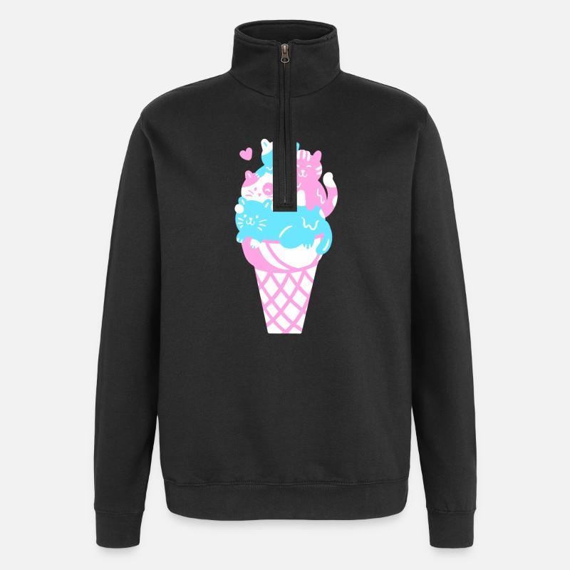 Eis Eiscreme - Quarter-Zip-Sweatshirt - Schwarz