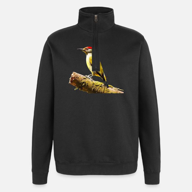 Grünspecht - Quarter-Zip-Sweatshirt - Schwarz