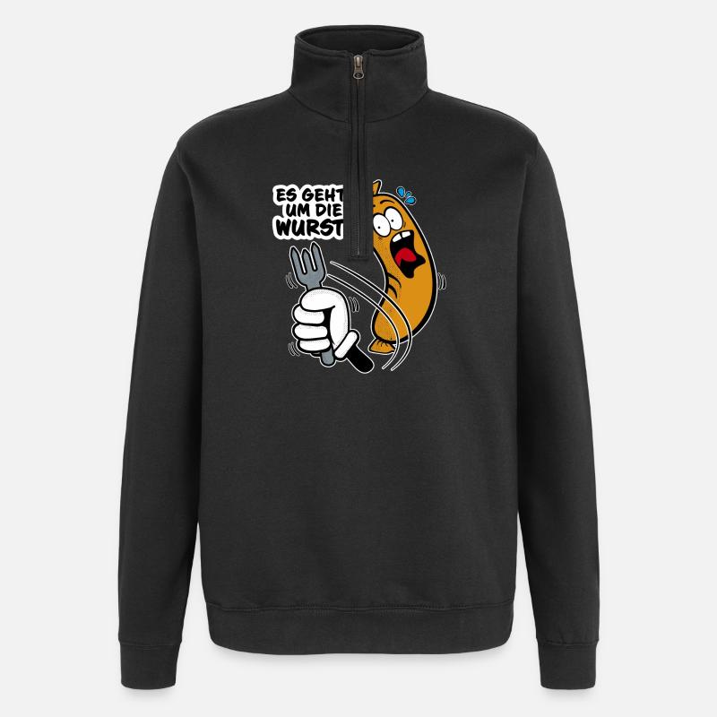 Es geht um die Wurst - Quarter-Zip-Sweatshirt - Schwarz