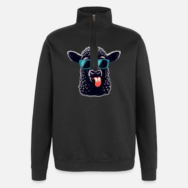 Schwarzes Schaf - Quarter-Zip-Sweatshirt - Schwarz