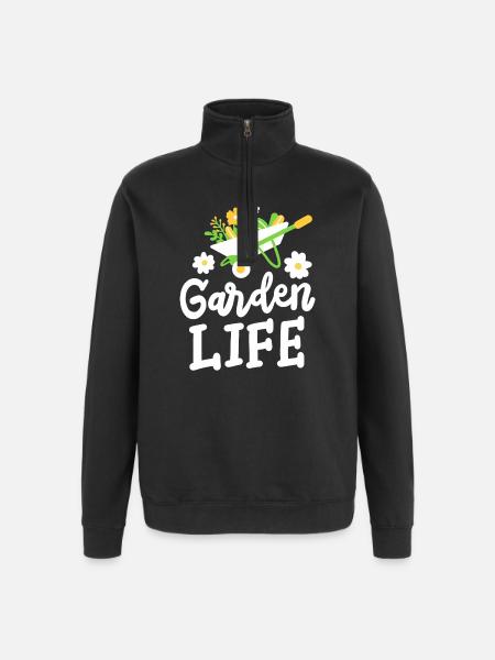 Garten Gartenarbeit - Quarter-Zip-Sweatshirt - Schwarz