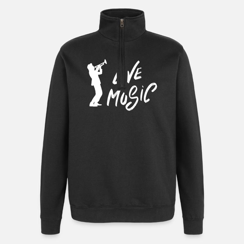 Live Music lovers - Quarter-Zip Sweatshirt - black