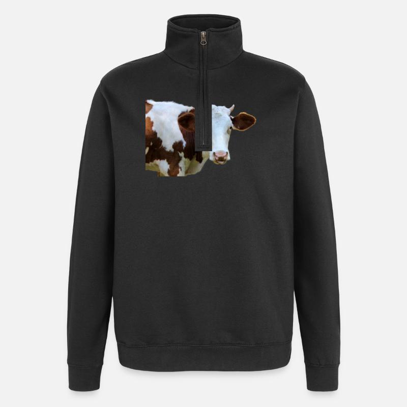 Vache - Sweat à zip 1/4 - noir