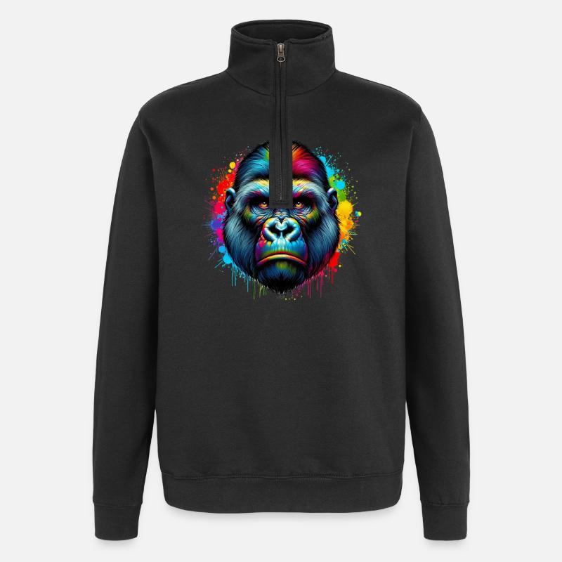 Gorilla - Quarter-Zip Sweatshirt - black