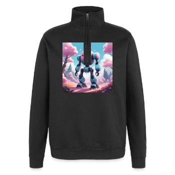Robot - Quarter-Zip-Sweatshirt - Schwarz - Vorne - AI Model Female 172 light (172cm) & AI Model Male 178 dark (178cm)