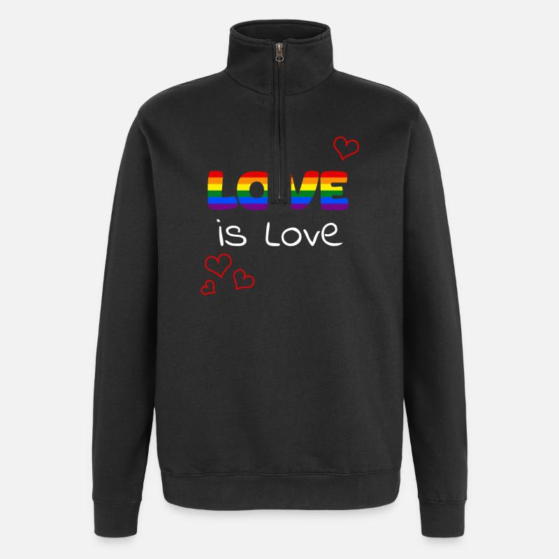 Love is Love Pride Rainbow - Quarter-Zip Sweatshirt - black