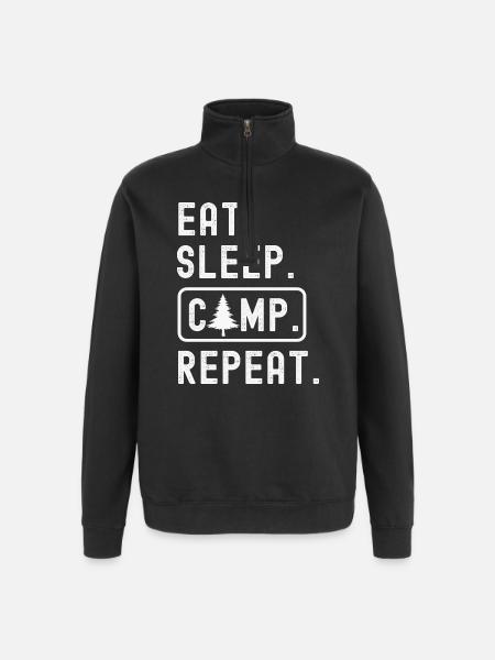 Campen Camping - Quarter-Zip Sweatshirt - black