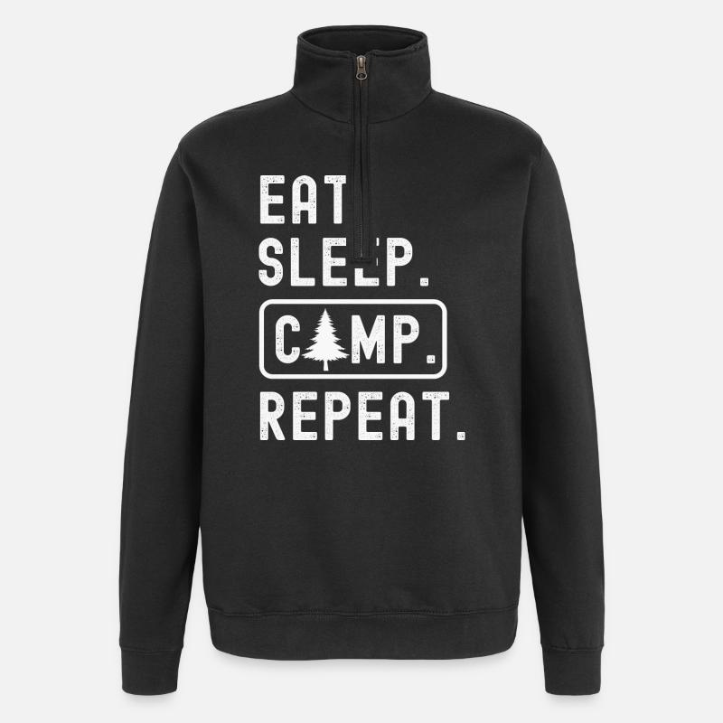 Campen Camping - Quarter-Zip Sweatshirt - black
