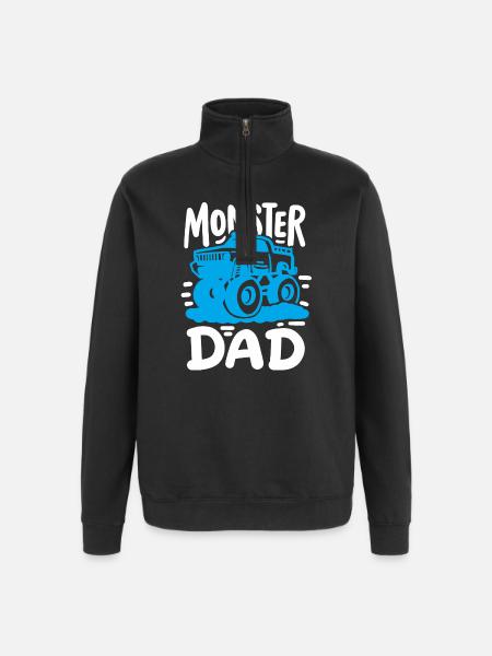 Monstertruck Vater - Quarter-Zip-Sweatshirt - Schwarz