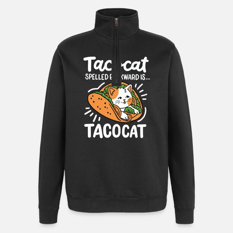 Tacocat Taco Cat - Quarter-Zip-Sweatshirt - Schwarz