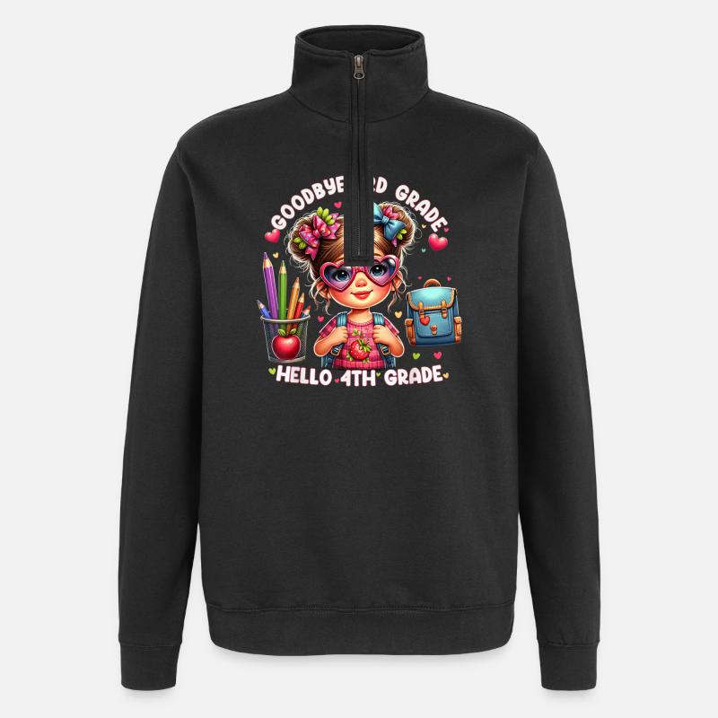 Goodbye 3rd Grade Hello 4th - Quarter-Zip Sweatshirt - black