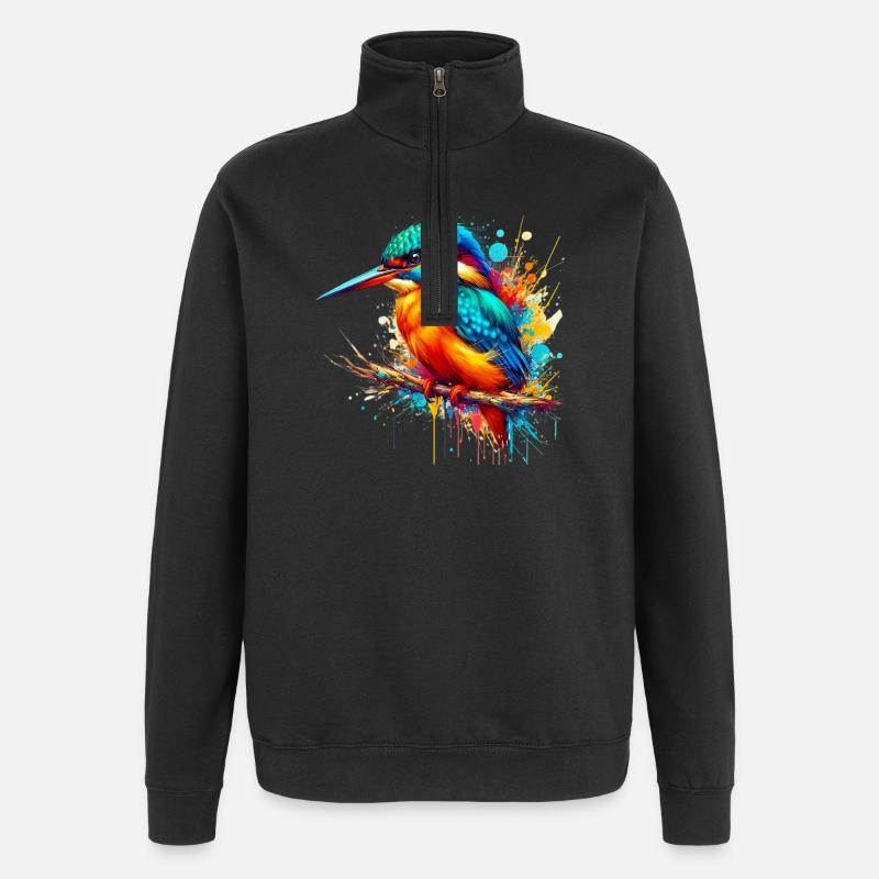 Martin-pêcheur - Sweat à zip 1/4 - noir