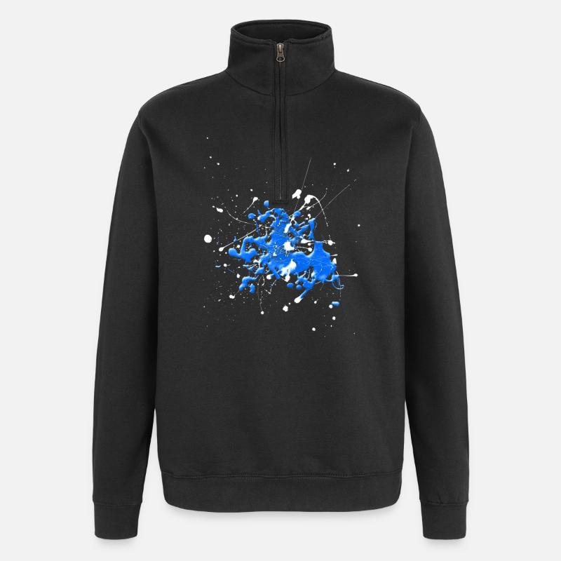 Blancbleu.Éclaboussure - Sweat à zip 1/4 - noir