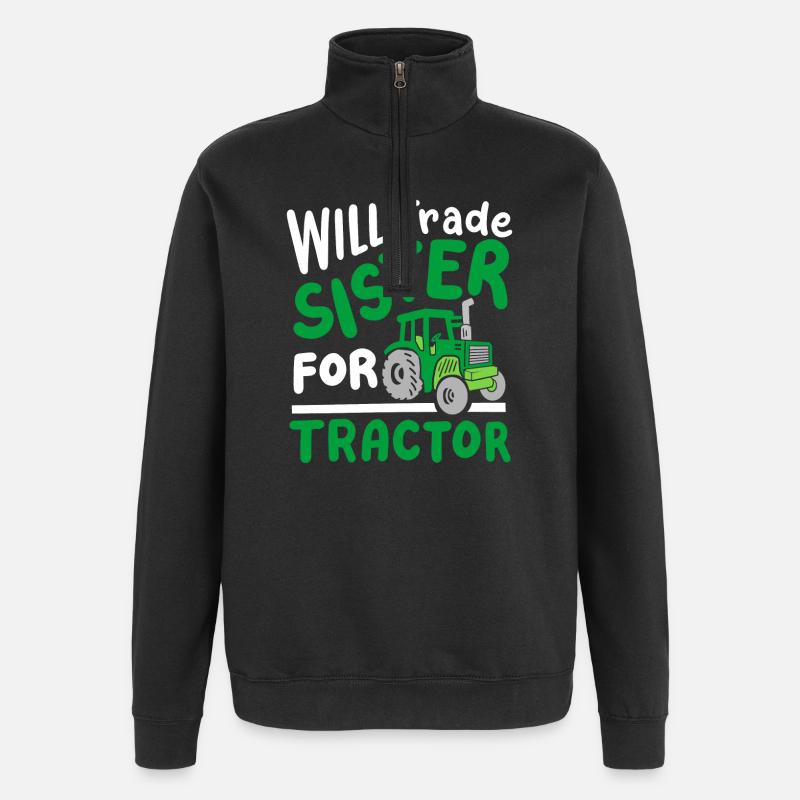 Traktor Schwester Landwirtschaft - Quarter-Zip-Sweatshirt - Schwarz