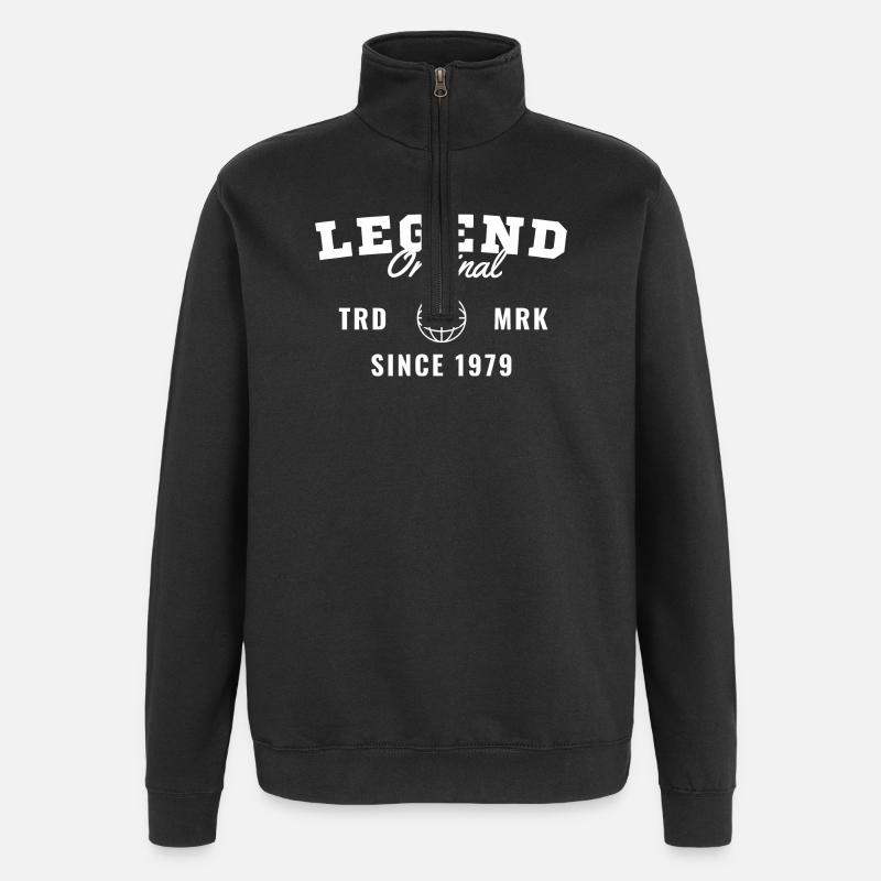 Birth Year Legend Since 1979 - Quarter-Zip Sweatshirt - black
