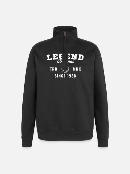 Birth Year Legend Since 1988 - Quarter-Zip Sweatshirt - black