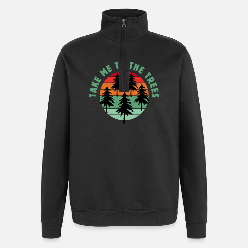 Bring mich zu den Bäumen - Quarter-Zip-Sweatshirt - Schwarz