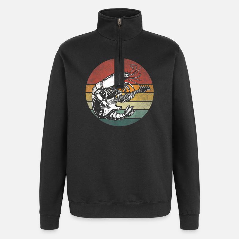 Crayfish Rock Sunset Guitar - Quarter-Zip Sweatshirt - black