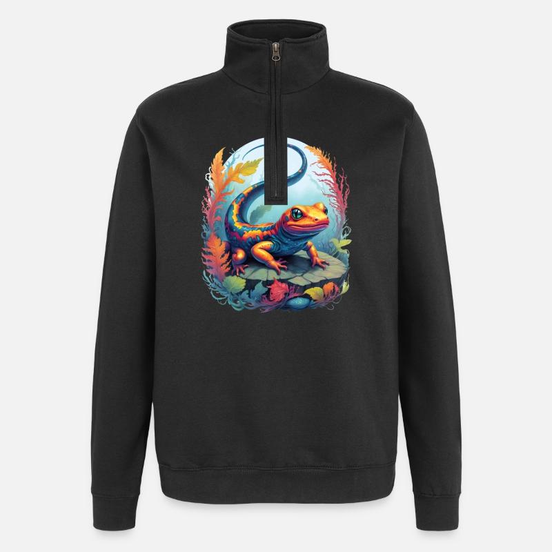 Salamander Underwater - Quarter-Zip Sweatshirt - black