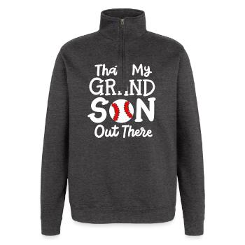 Baseball Baseballspieler - Quarter-Zip-Sweatshirt - Anthrazit - Vorne - AI Model Female 172 light (172cm) & AI Model Male 178 dark (178cm)