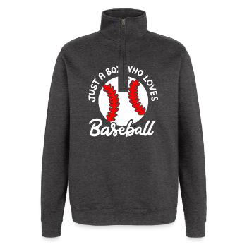 Baseball Baseballspieler - Quarter-Zip-Sweatshirt - Anthrazit - Vorne - AI Model Female 172 light (172cm) & AI Model Male 178 dark (178cm)