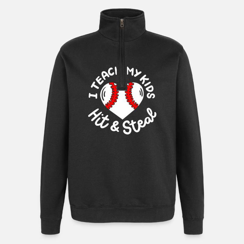 Baseball Baseballspieler - Quarter-Zip-Sweatshirt - Schwarz