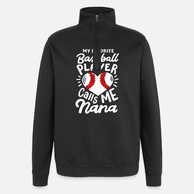 Baseball Baseballspieler - Quarter-Zip-Sweatshirt - Schwarz