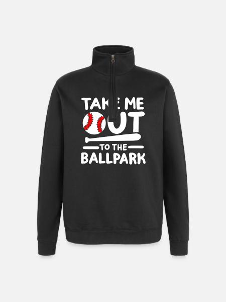 Baseball Baseballspieler - Quarter-Zip-Sweatshirt - Schwarz